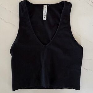 Women's Black Athleta Ribbed V Neck Tank Top, XS